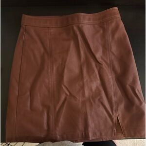 Burgundy leather Abercrombie skirt
